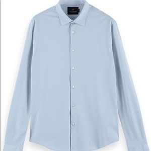 Scotch & Soda Slim fit long sleeve blue button down shirt